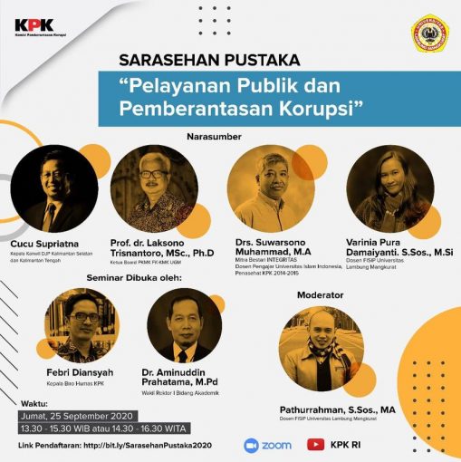 Sarasehan Pustaka KPK: Pelayanan Publik dan Pemberantasan Korupsi 25 September 2020