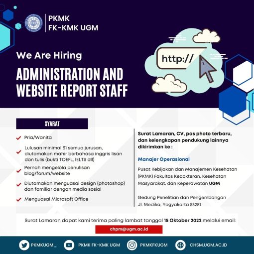 LOWONGAN PEKERJAAN Administration and website report staff